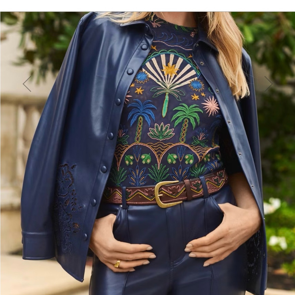 Nwt Jade By Johnny Was Kaia Embroidered Top